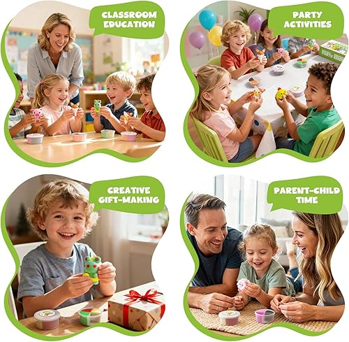 Miniatura 7 de Arcilla seca al aire para niños, arcilla de espuma para fiestas temáticas de 12 animales, kit de arcilla ultraligera para modelar, arte de bricolaje