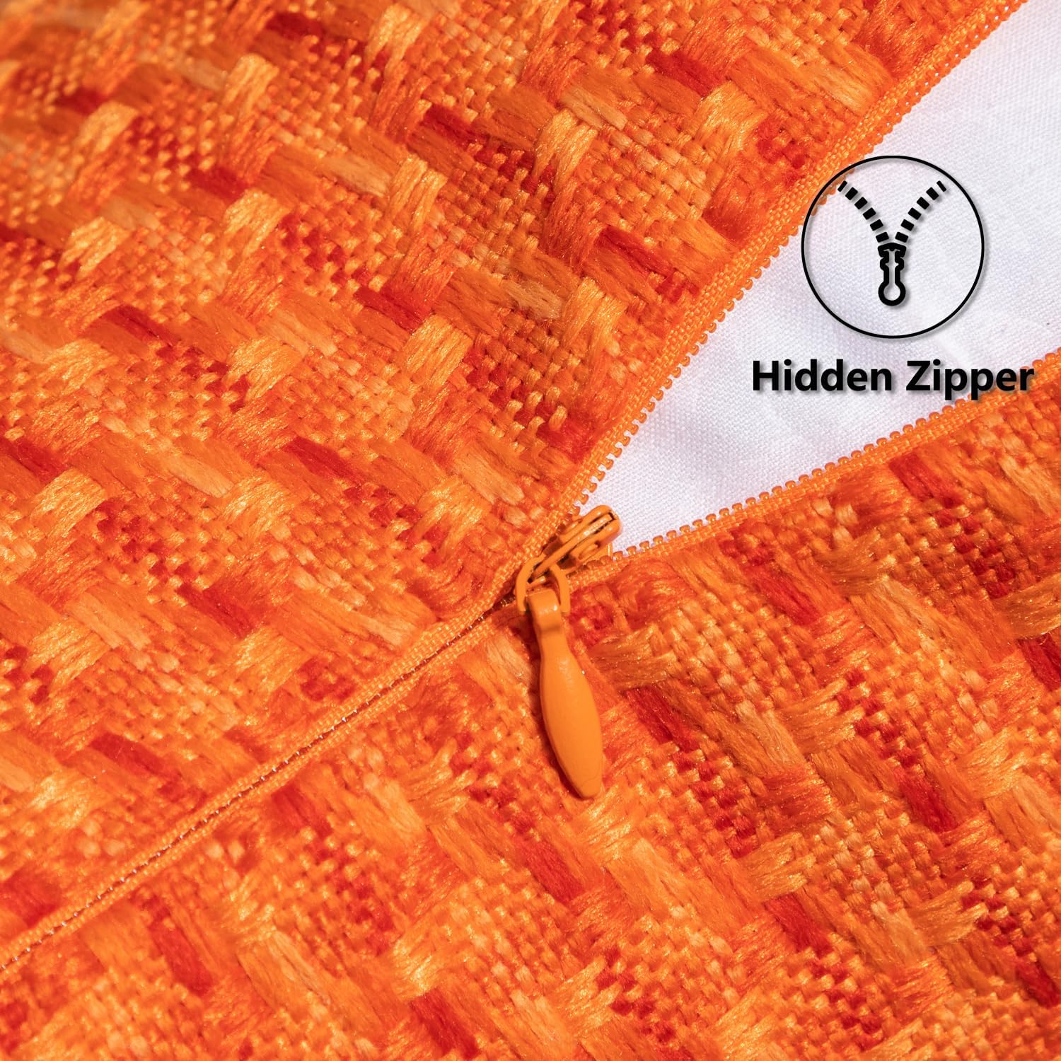 Kevin Textile Fall Outdoor Waterproof Throw Pillow Covers Pack of 2 Farmhouse Decorative Cushion Covers for Garden Patio Tent Balcony Bench Couch Sofa 12x20 Inch, Orange - Image 3