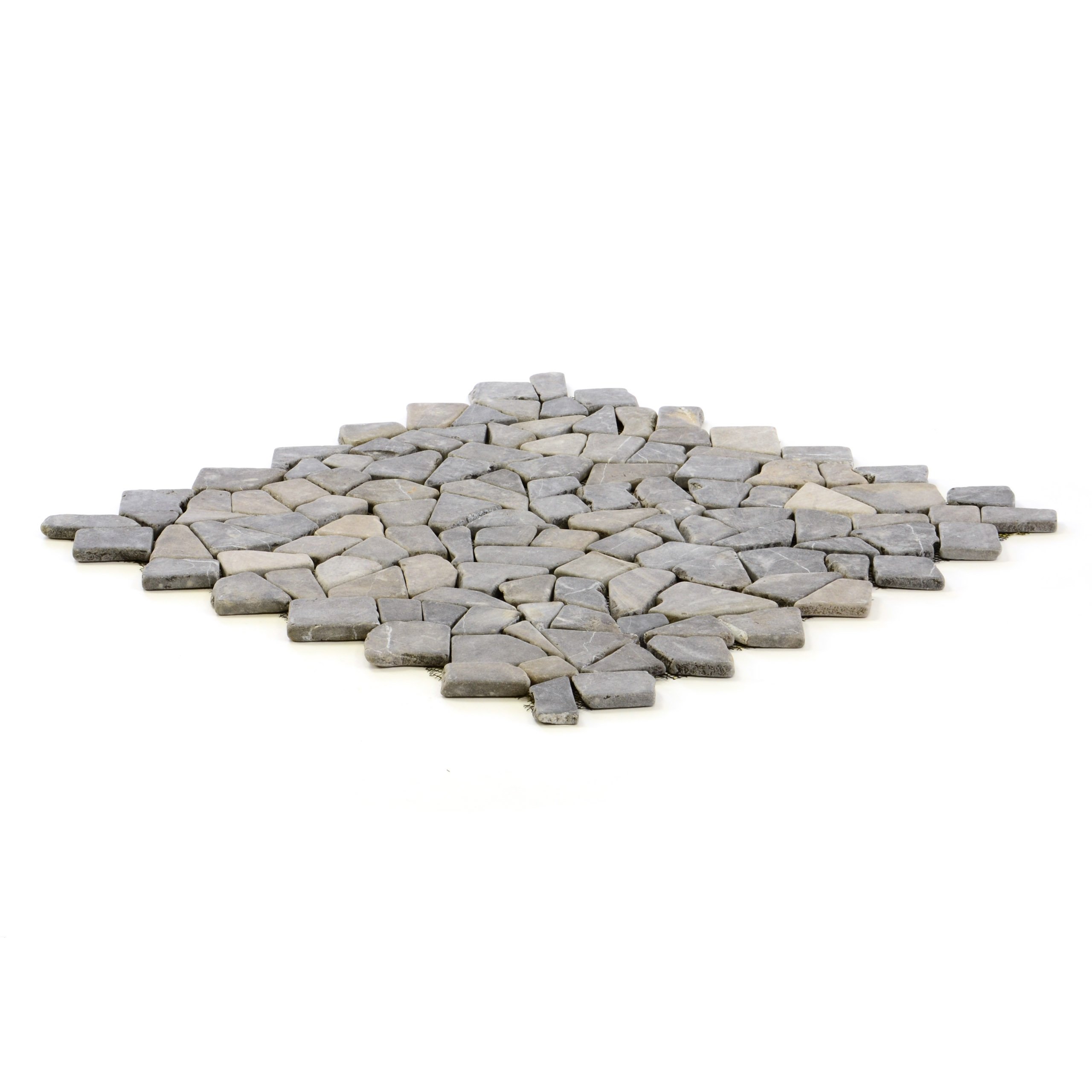 DIVERO 4 Fliesenmatten Naturstein Mosaik aus Marmor für Wand und Boden hellgrau á 50 x 50 cm