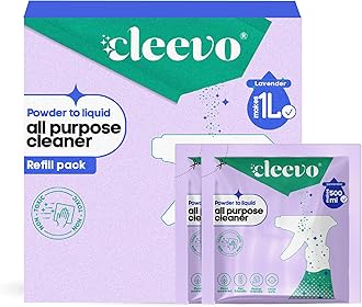 Cleevo All- Surface Cleaner- 1 Litre Refill Pack | Plant-based Powerful Surface Cleaning Liquid for Tough Stains | Non-toxic Stain Remover for Home Surfaces Cleaning | Multi Surface Cleaner (Lavender)