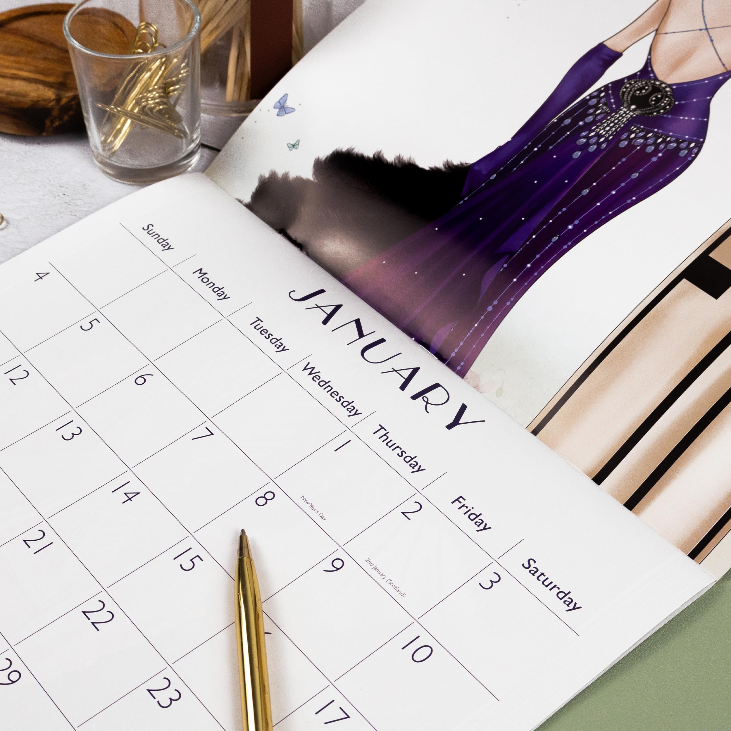 Claire Coxon Art Deco 2026 Square Wall Calendar | Monthly Planner