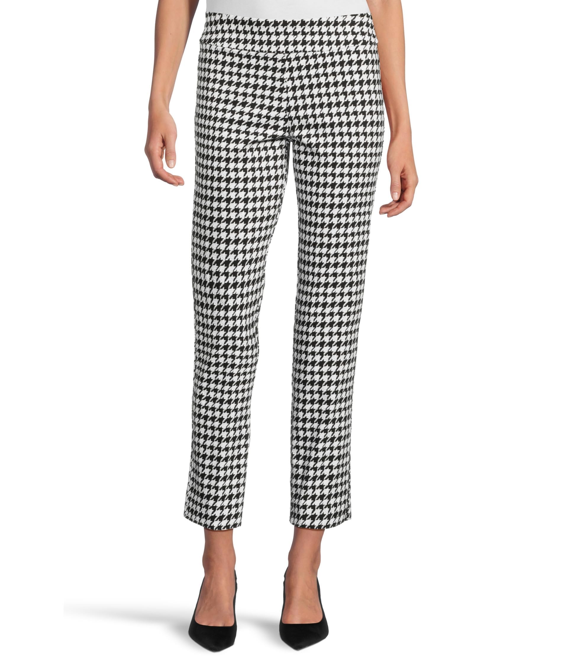 Krazy Larry Womens Pull on Ankle Black White 10 28 inch Inseam
