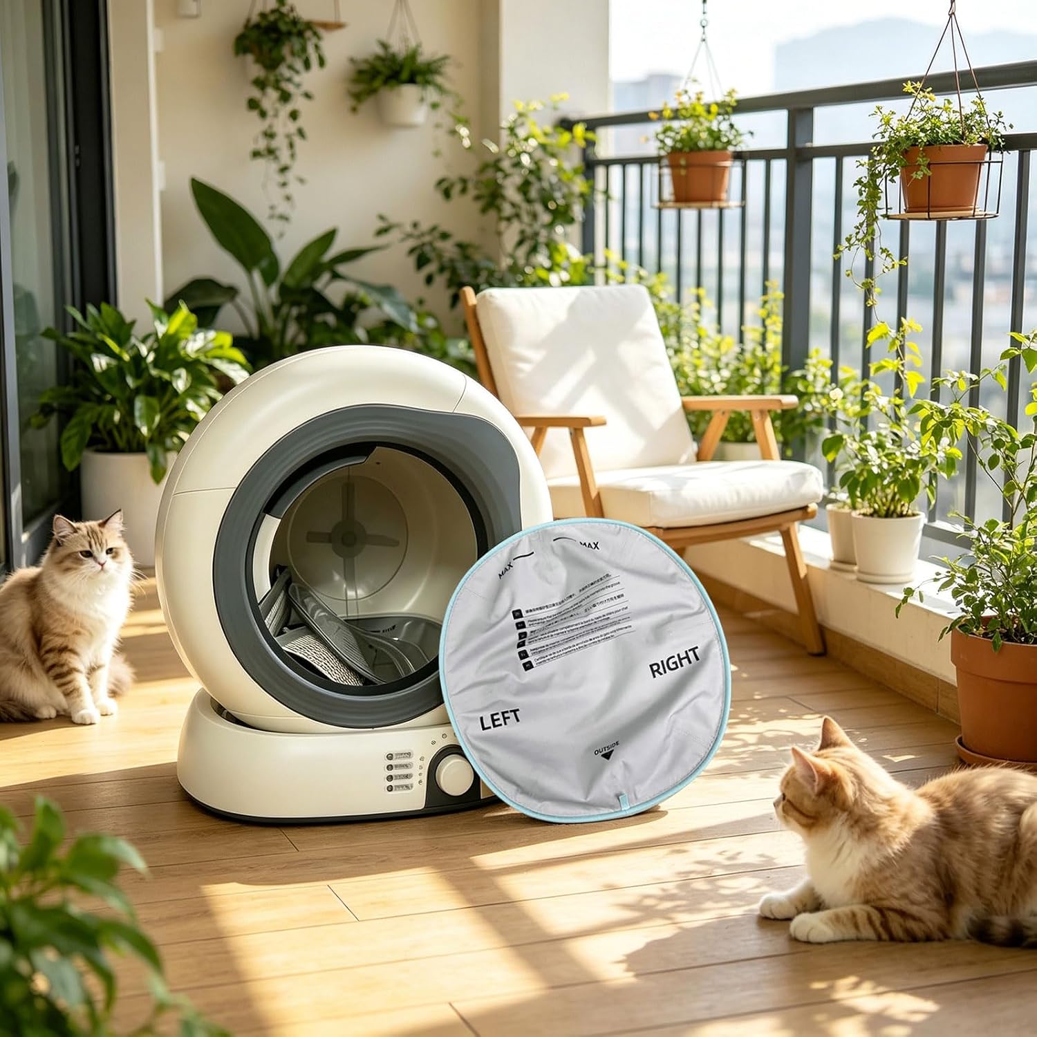 Liner for Litter Box Generous Space Smooth Surfaces Liner Automatic Cats Litter Container Indoor Semi Automatic
