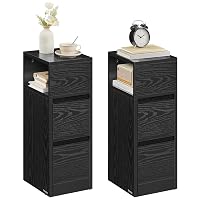 VASAGLE KAILYN Collezione Comodini Stretti con 2 Cassetti, Set di 2