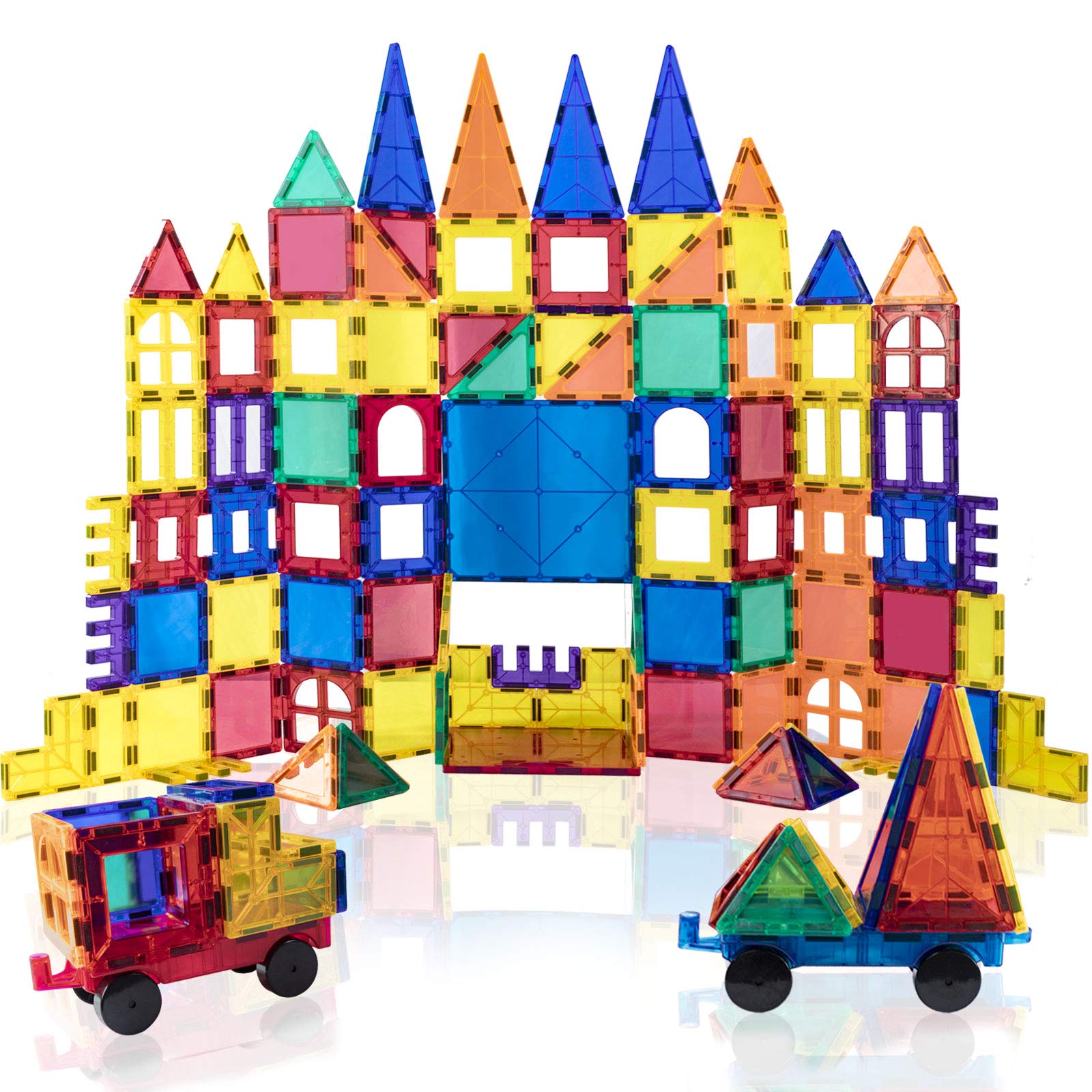 Gifts2U 116Pcs Magnetic Tiles, Magnetic Building Blocks, Magnet Blocks Set Magnetic Tiles for Kids Magnets Toys Construction Toys Set for 3 4 5 6 7 Year Old Boys Girls