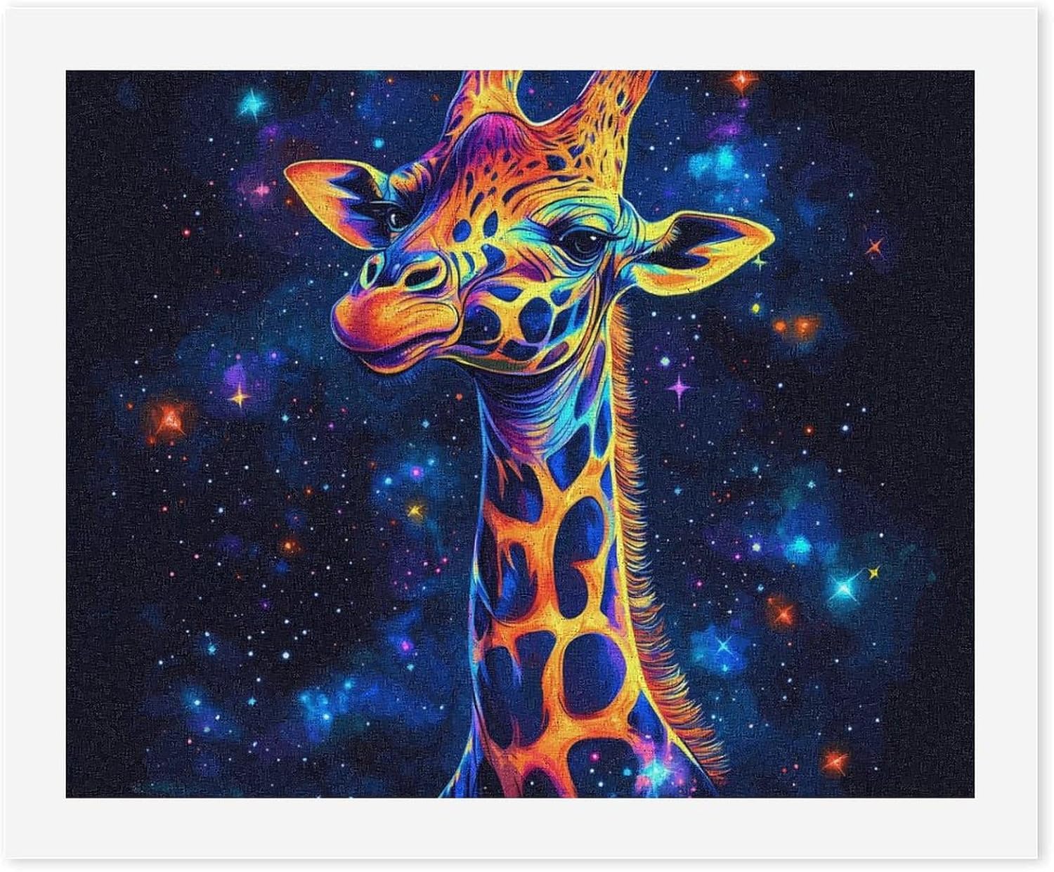 Galaxy Giraffe God Paint by Numbers for Adults DIY Oil Painting Kit Digital Paintings on Cotton Abstract Artwork 22x18 Inch