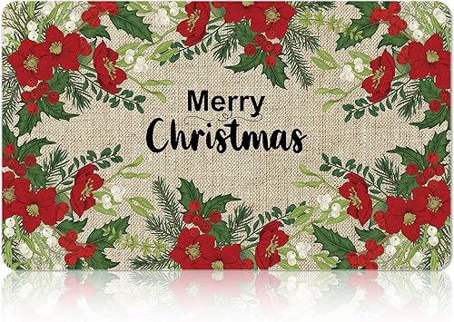 Miniatura 10 de Tinideya Tapete de secado de platos de invierno para encimera de cocina, 12 x 20 pulgadas, tapete de invierno para barra de café, tapete pequeño