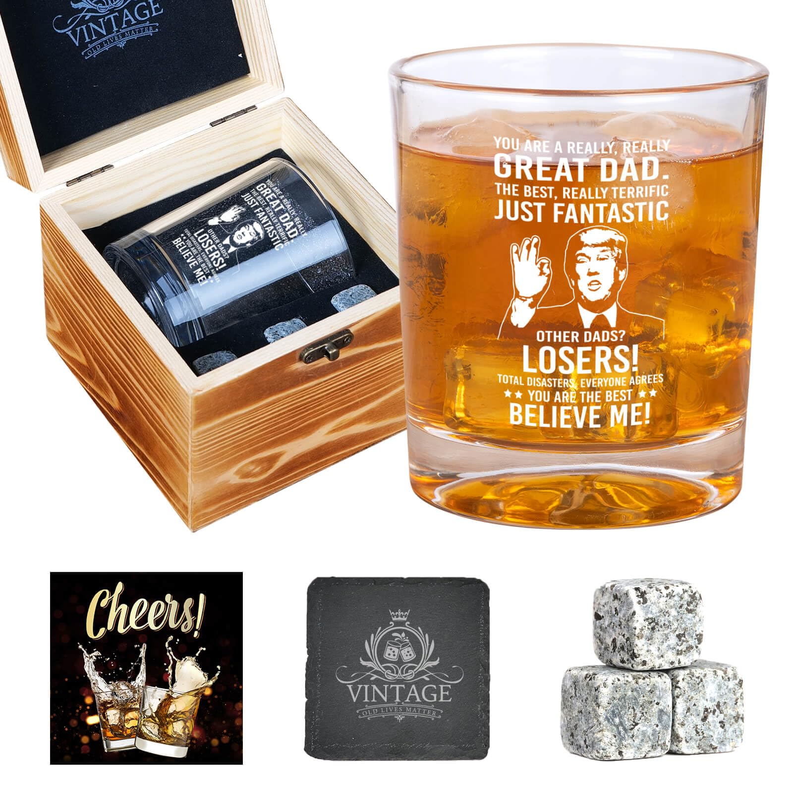 Dad Christmas Gifts, Really Really Great Dad Whiskey Set Gifts For Men, Funny Gifts For Dads Who Have Everything, Dad Christmas Gifts From Daughter, Gifts For Dad Christmas 2024, Whiskey Gifts For Dad