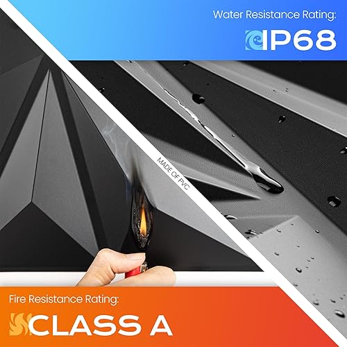 Miniatura 2 de Sonicism Paquete de 12 paneles de pared 3D piramidales de 0.7 x 11.8 x 11.8 pulgadas, corte creativo, paneles de pared de PVC para decoración de