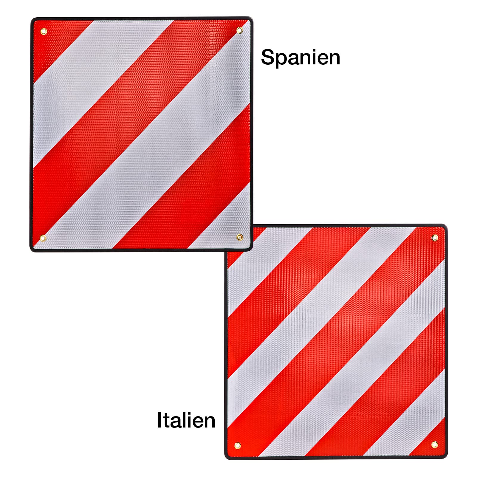 Segnale di avvertimento per rimorchio auto 2 in 1 per Italia e Spagna 50 x 50 cm