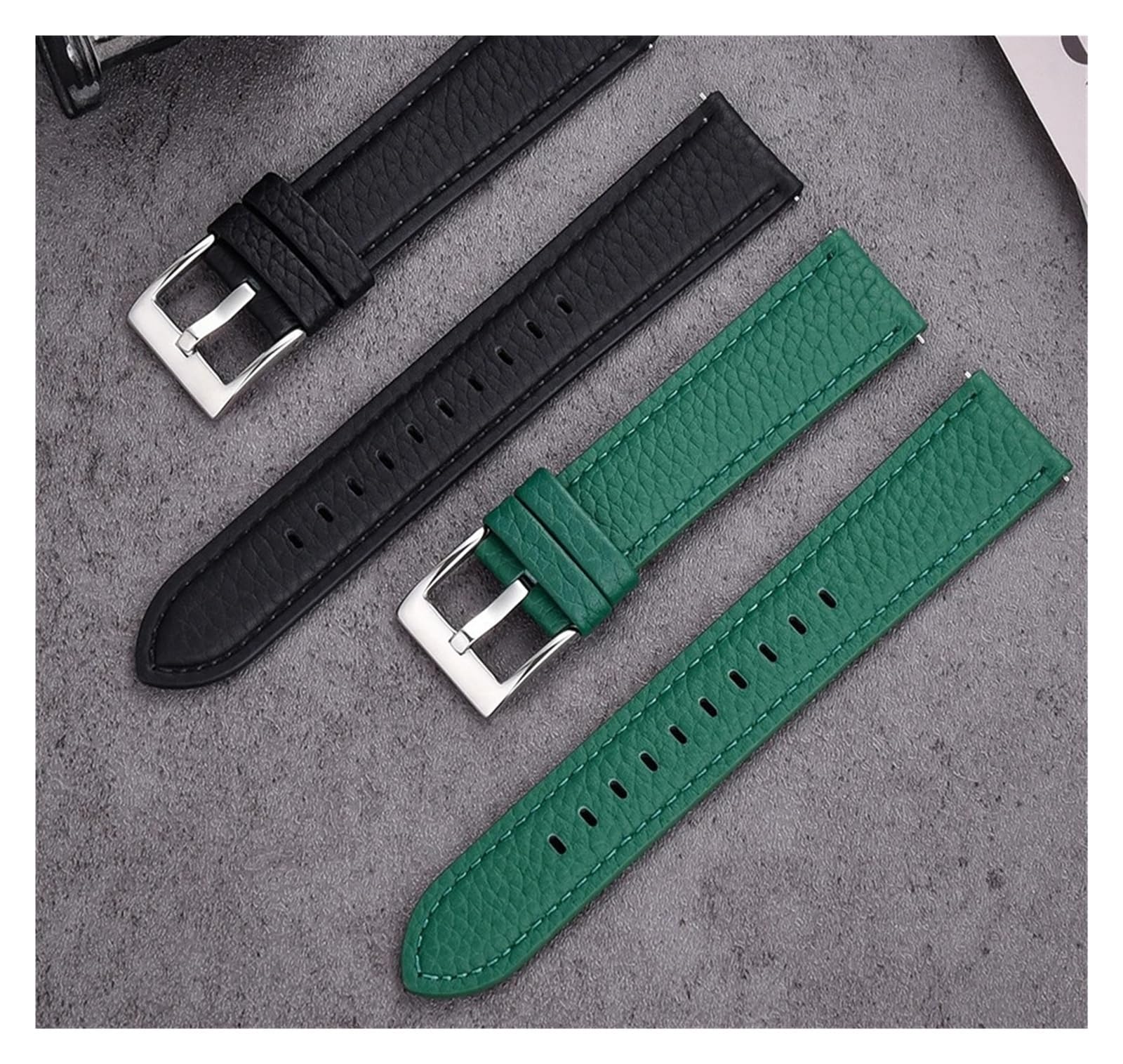 Genérico NASUNJIA Correa De Reloj De Cuero Suave Con Patrón De Lichi, Liberación Rápida, 20 Mm, 22 Mm, Correas De Muñeca Duraderas, Correas De Reloj De Repuesto, Pulsera
