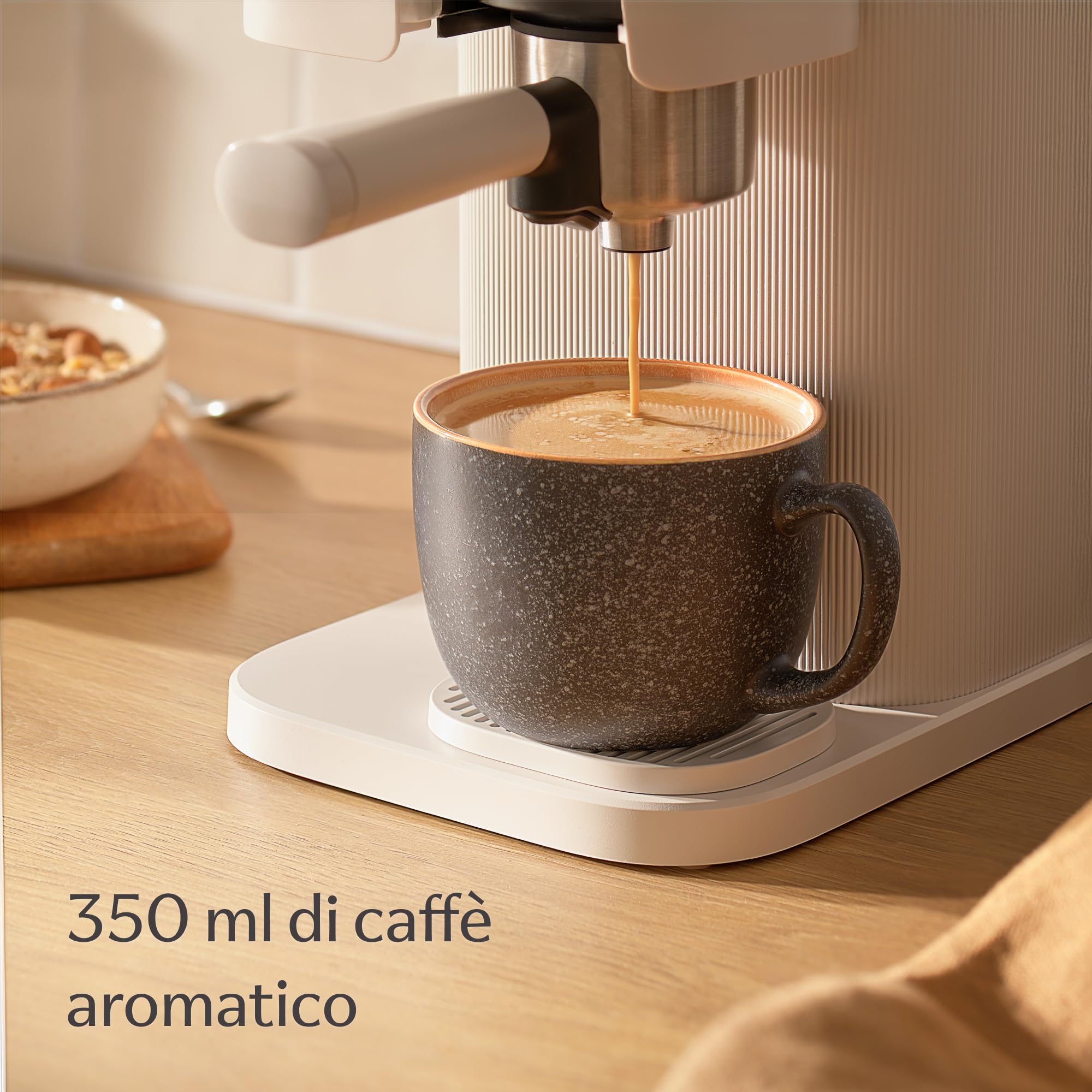 Cosumy Set di 4 Tazze da Caffè - 350ml Tazze in Ceramica – Gres Spesso con Smalto Reattivo Artigianale – Mantiene il Calore a Lungo (Giallo)