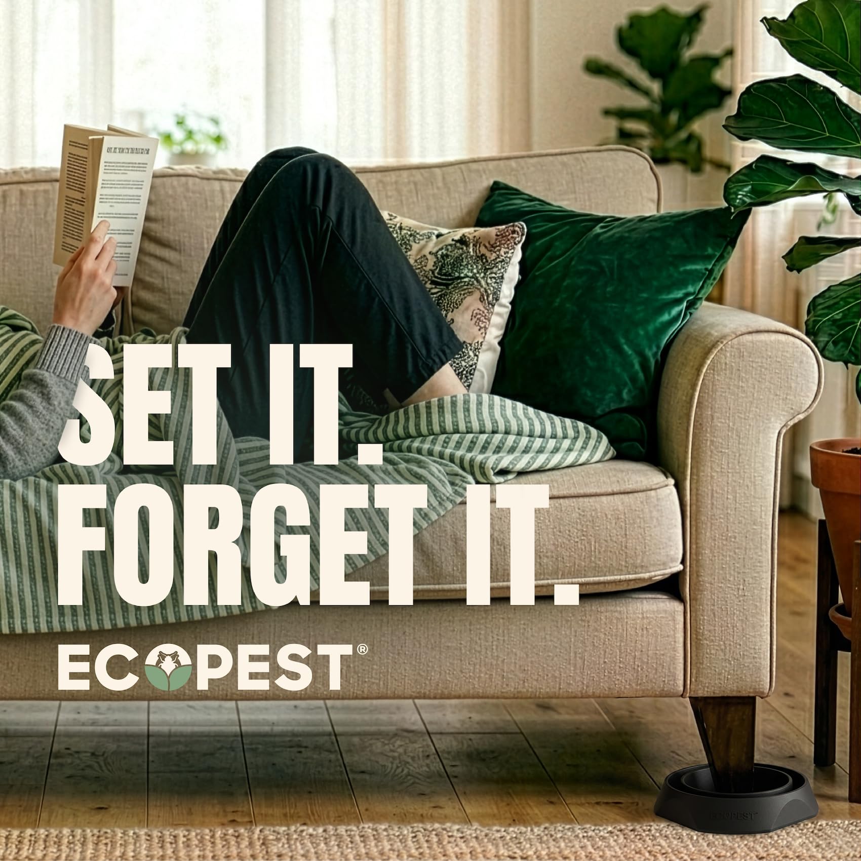 ECOPEST Trappole per Cimici dei Letti – Confezione da 8 | Bed Bug Blocker (XL) Trappole Intercettatori (Nera) | Monitor, Rilevatore e Trappola della Gamba del Letto (Extra Grande)