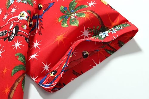 Vista 5 de SSLR - Camisas de Navidad para hombre, diseño de Papá Noel, para fiesta navideña.