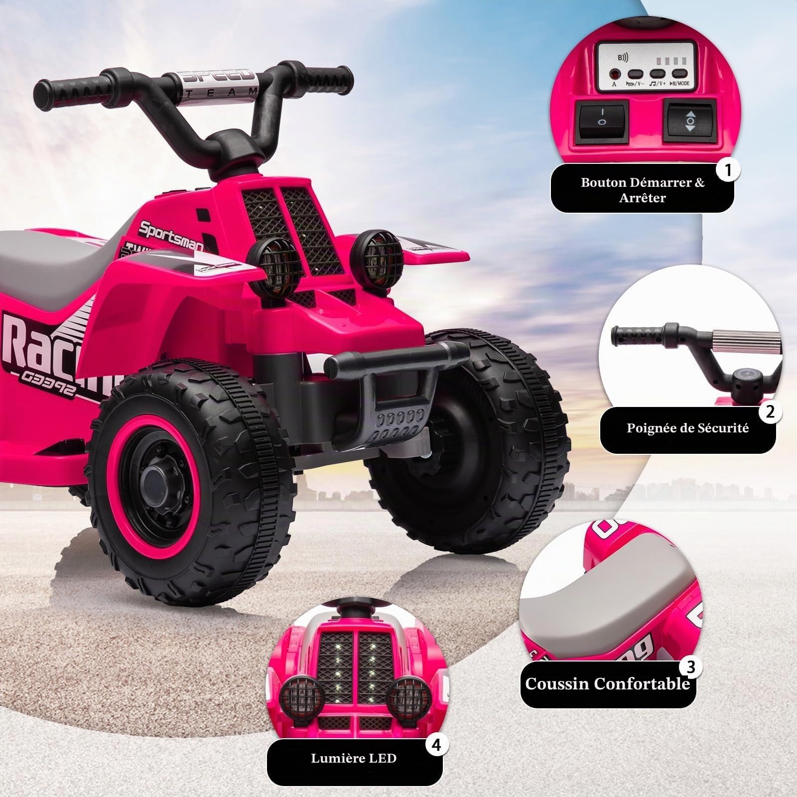 Quad Électrique Enfant 6V, Voiture Électrique Enfants
