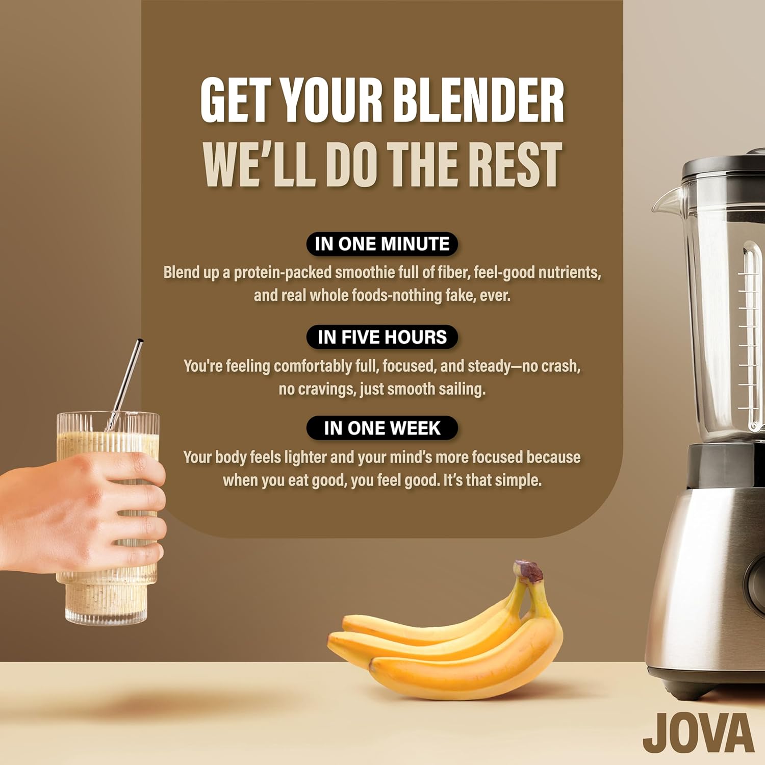 JOVA Vanilla Cream Smoothie Kit | 25g Protein, 7g Fiber | Tastes Like a Treat, Fuels Like a Meal | No Added Sugar, Gluten-Free, 6-Pack