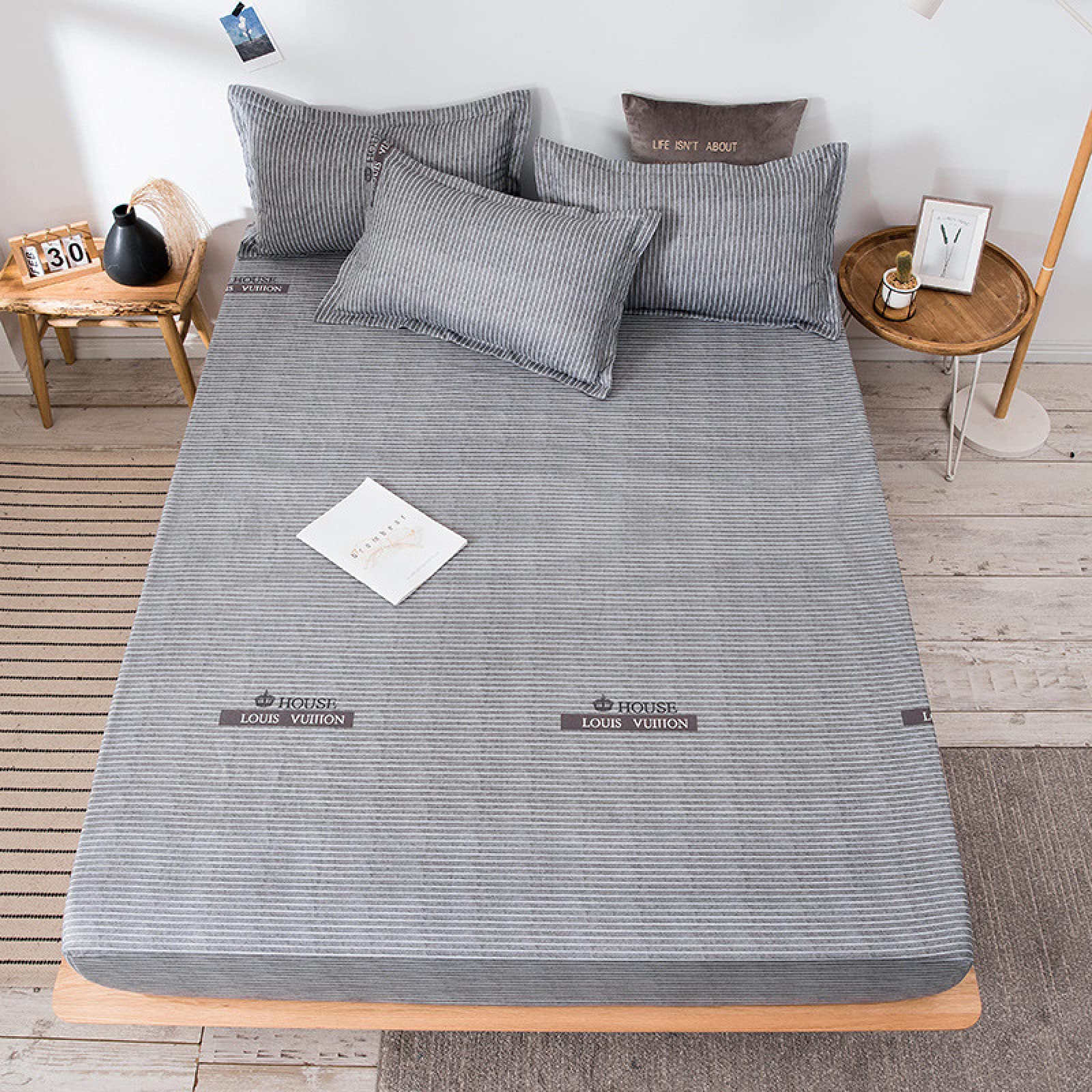 HAIMACotton Deep sheets Fitted - Single - Double - King - Super King Size - Bedding Bed Sheet,90x200CM+10CM