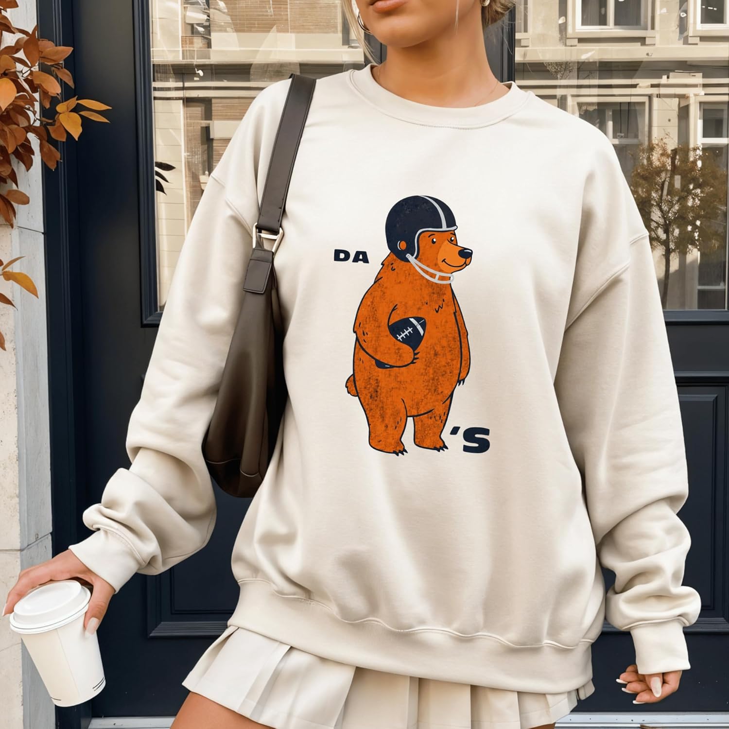 Chicago Game Day Bear Mascot Sweatshirt - Cute Funny Graphic Cozy Pullover - Image 2