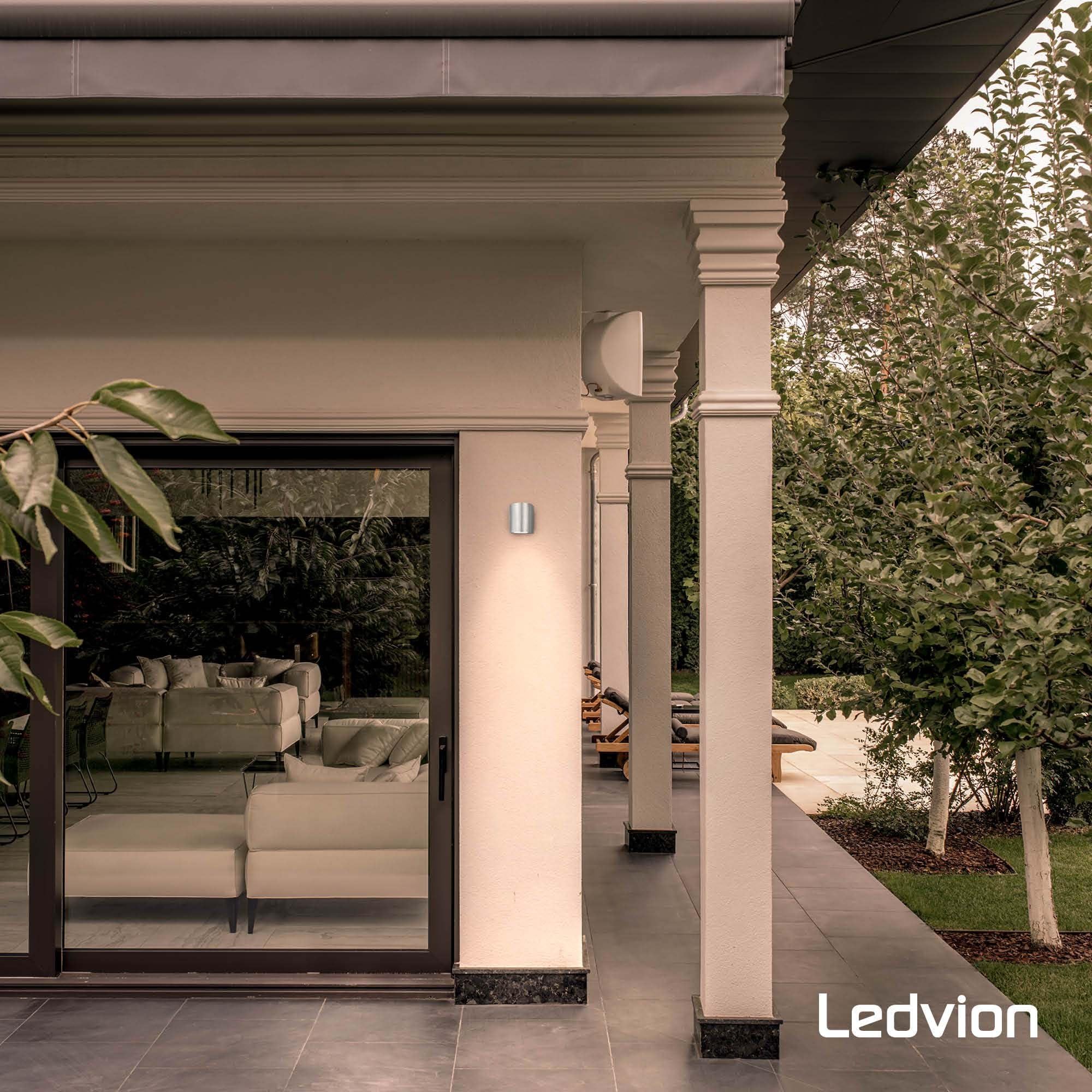 Ledvion, Wall Lamp Sacramento, LED Wall Lamp Outdoor Gray Square, Double-Sided GU10 Up&Down, Outdoor Wall Lamp, Wall Lamp - Image 2