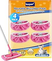 Vista 10 de KEEPOW Almohadillas de microfibra reutilizables para trapeador Swiffer, repuestos de almohadillas húmedas lavables para uso húmedo y seco, paños