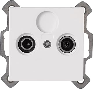 Kopp ATHENIS 3-fach Antennensteckdose - Rein-Weiß - Hochwertige IP20 TV-Kabel-Steckdose - Stilvolle TV/RF Antennendose aus glänzendem Kunststoff - SAT-Dose für alle gängigen Antennensteckdosen
