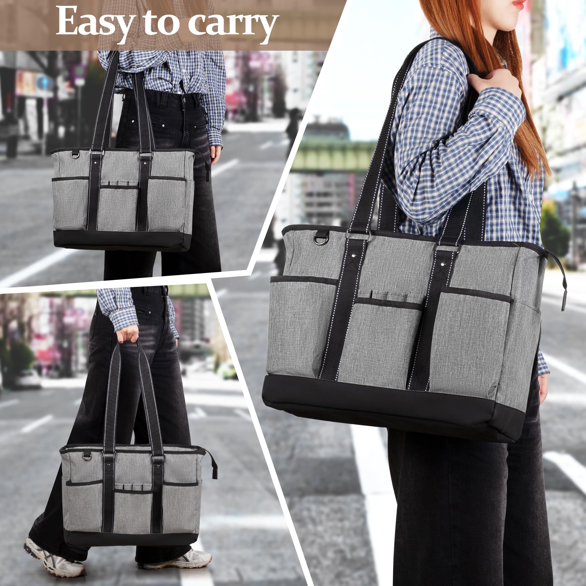 Damero Borsa per insegnanti, borsa da lavoro per insegnanti con custodia imbottita per laptop, borsa per insegnanti con tasche multiple per scuola, lavoro