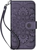 Vista 10 de Funda tipo cartera para iPhone 13 Mini, [bloqueo RFID] Funda protectora de piel sintética con ranura para tarjetas y bolsillo para efectivo