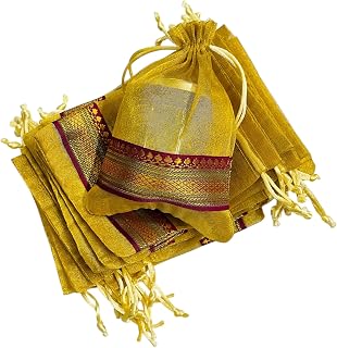 KRIWIN Unisex-adult Potli/bag (Silk,Set of 50, Gold) Price In India