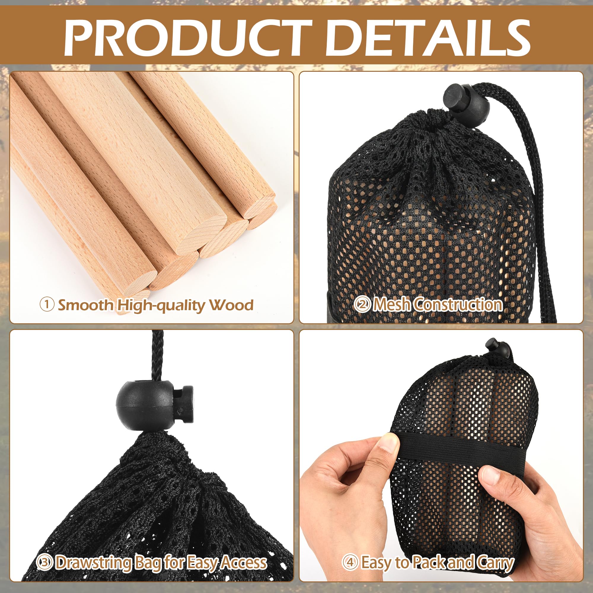 2 Packs Deer Call Hunting Bag Authentic Rattling Antlers Sound for Whitetail Bucks Deer Hunting Simulate Deer Game Caller Portable Attracting Rattle Bag Stocking Stuffer