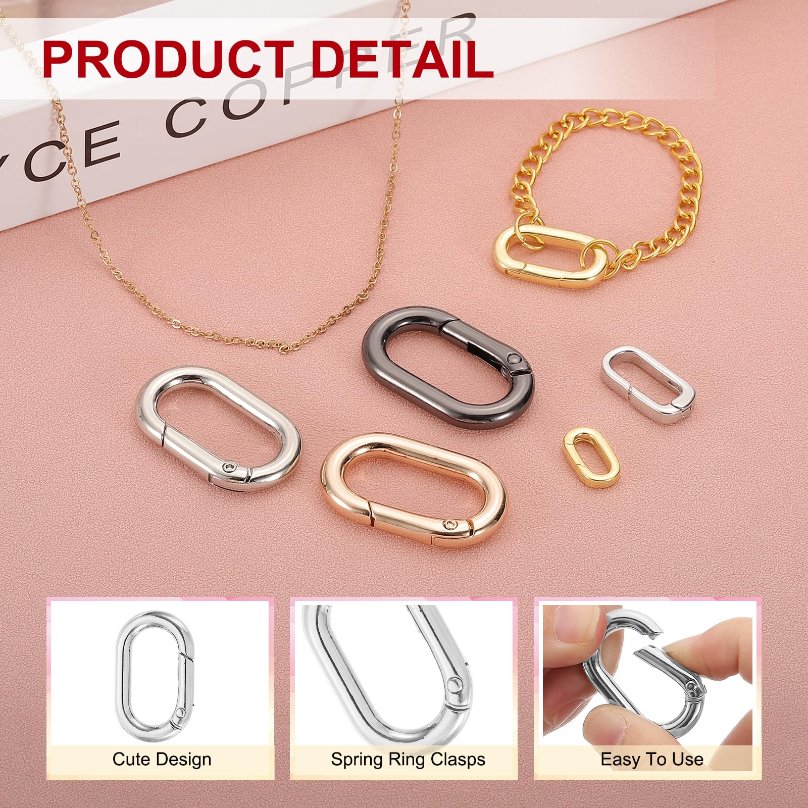 PATIKIL Spring Oval Clip Pendant Clasp - Image 3