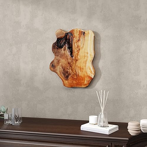 Miniatura 3 de WELLAND Adornos de madera de cedro para pared, decoración colgante, decoración de forma irregular para el hogar, sala de estar, dormitorio
