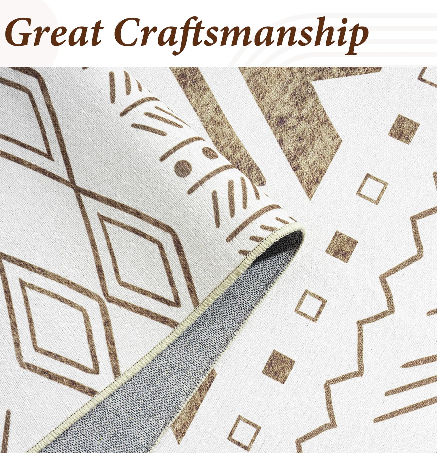 Vamcheer Tappeto Salotto Pelo Corto - Tappeti Moderni Camera da Letto Grandi Dimensioni,Tappeto Cucina Antiscivolo Lavabile,Tappeto esterno Palestra,Ufficio,Corridoio,120X170 Beige