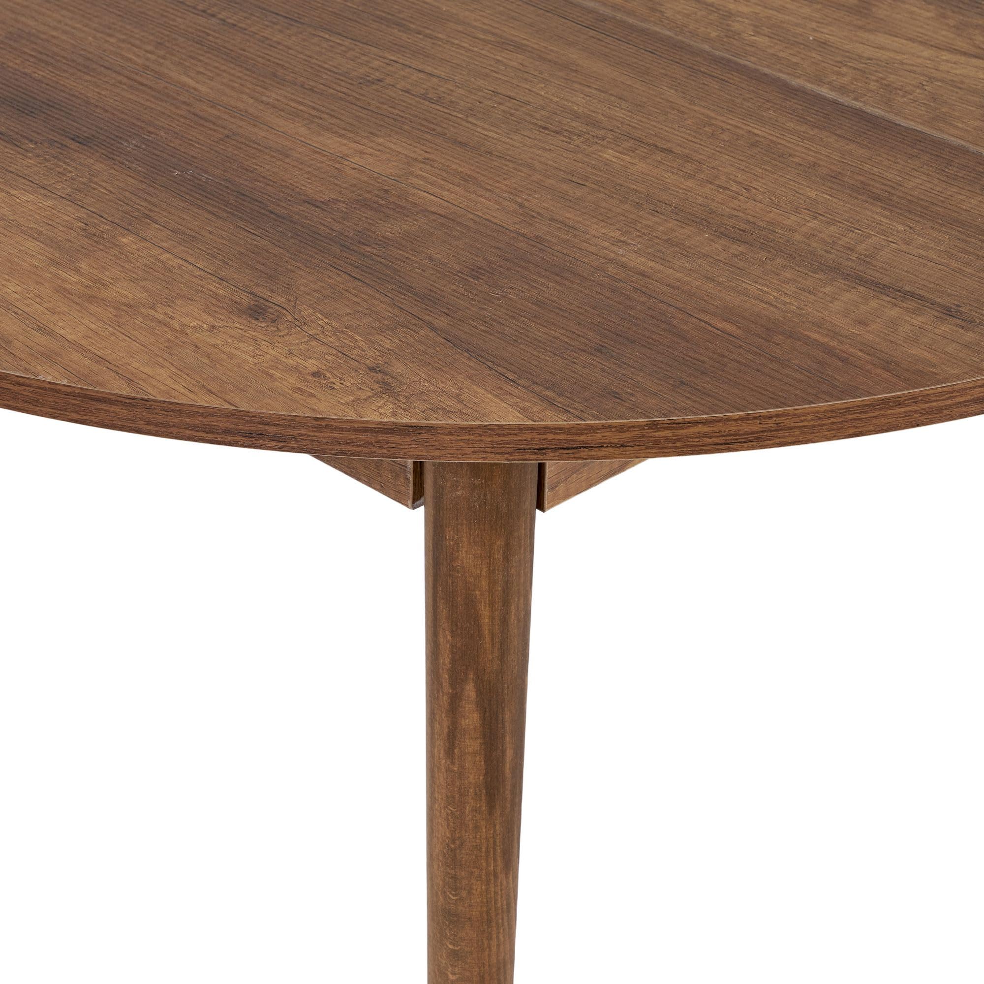 Ausziehbarer Esstisch, Barok Walnut, 100 x 100 cm (offen: 131 cm) | 100% melaminbeschichtete Spanplatte, 18 mm dick, robuste Holzbeine | perfekt für Moderne Esszimmer & Familientreffen