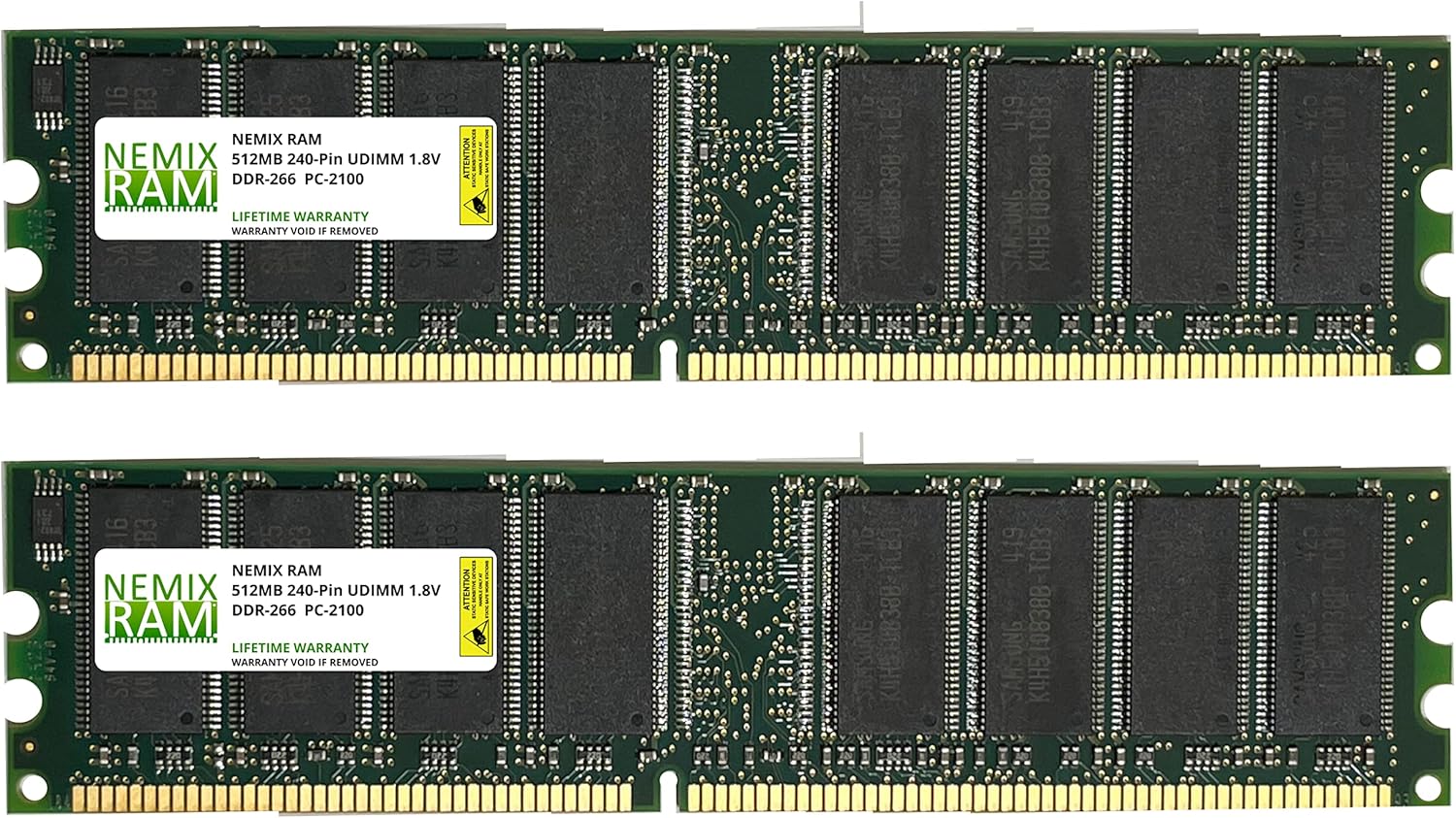 1GB (2 X 512MB) DDR 266MHz PC2100 184pin Memory RAM DIMM for Desktop