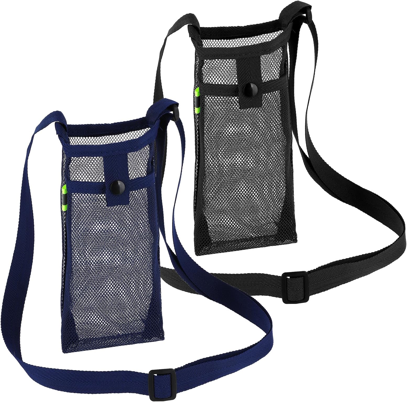 Dimeho 2 Pcs Water Bottle Holder Shoulder Strap Beach Bottle Bag Lightweight Water Bottle Sling Mesh Water Bottle Carrier Adjustable for Sports Gym Cycling Walking Travel