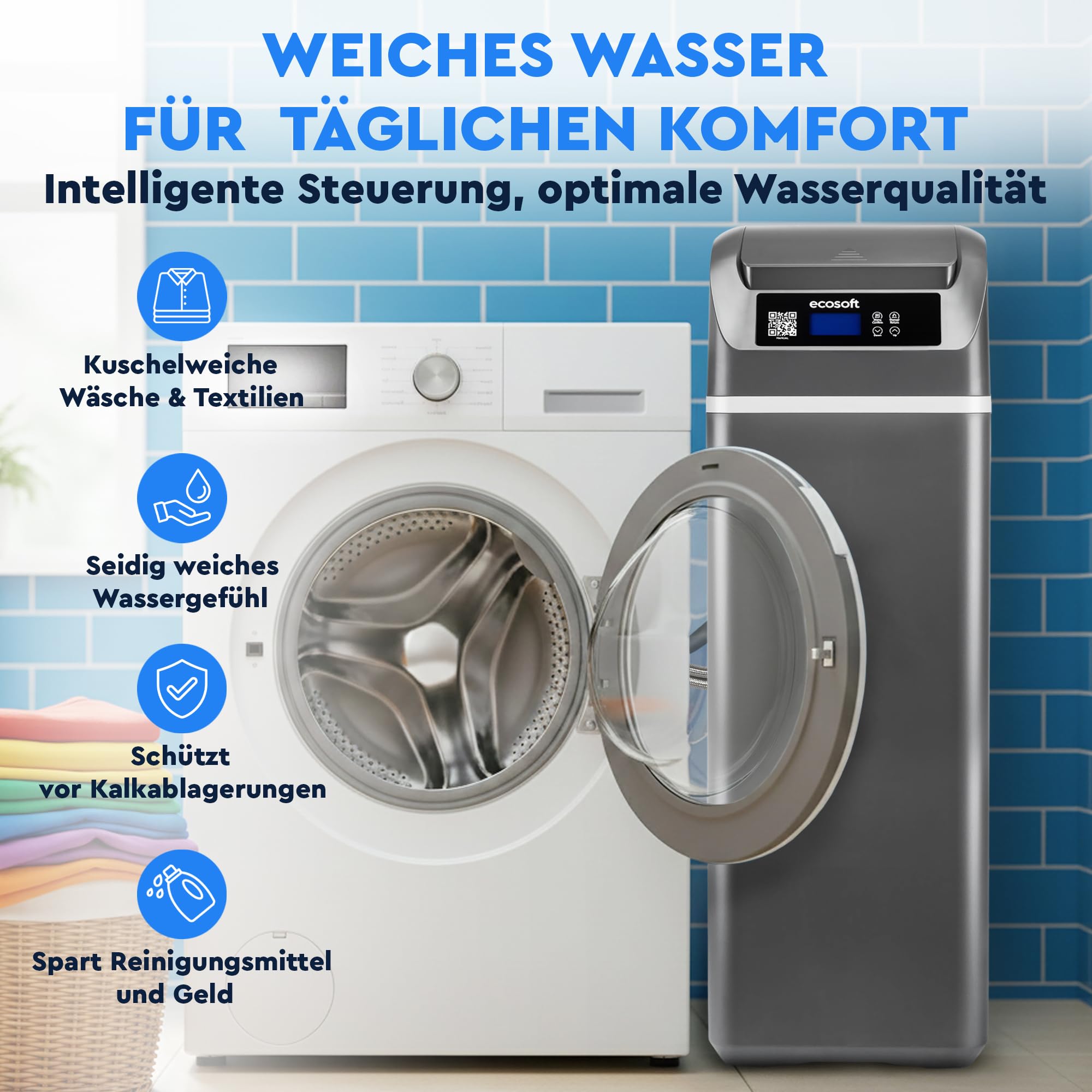 Ecosoft CUBE 200 Addolcitore d'acqua compatto per case con valvola intelligente