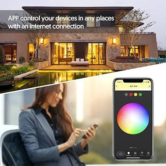 6 Pack E12 Smart Candelabra Light Bulbs RGB + Tunable White Type B Smart LED Bulb Music Sync, Schedule & Group Control, Candle Bulb Compatible with Alexa & Google Home for Chandelier, 5W (50W Eq.)