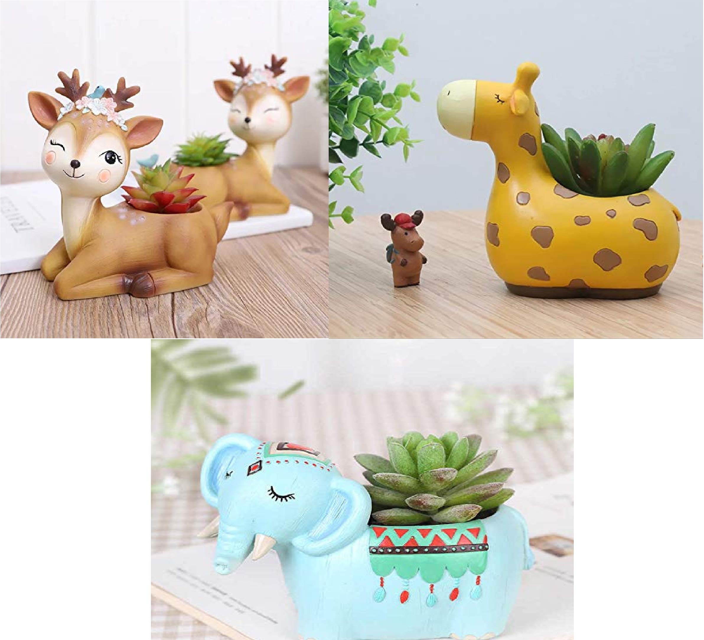 Guuchuu Poly Resin Cute Planter/Pot, Multicolored (3 Pots Only) Plant Not Included, 3 Pieces (B08Z7M89JW) Amazon Price History, Amazon Price Tracker