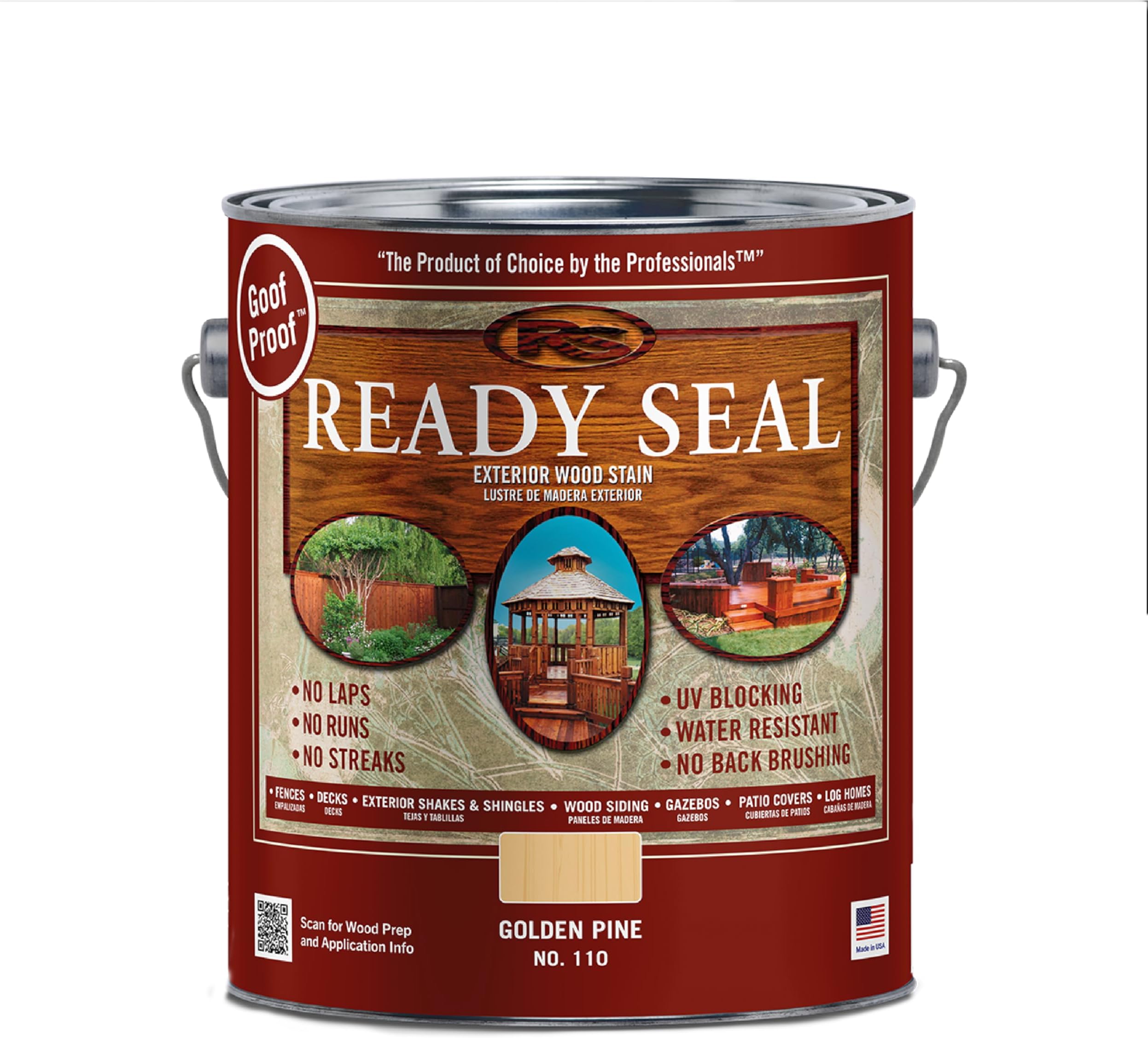 Ready Seal 110 Exterior Wood Stain & Sealer, Flat Golden Pine, 1-Gallon - Quantity 1