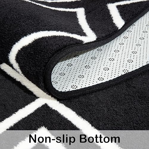 Miniatura 3 de Alfombra de área suave para dormitorio, alfombras marroquíes de 5 x 7 pies para sala de estar, alfombra geométrica antideslizante con espuma