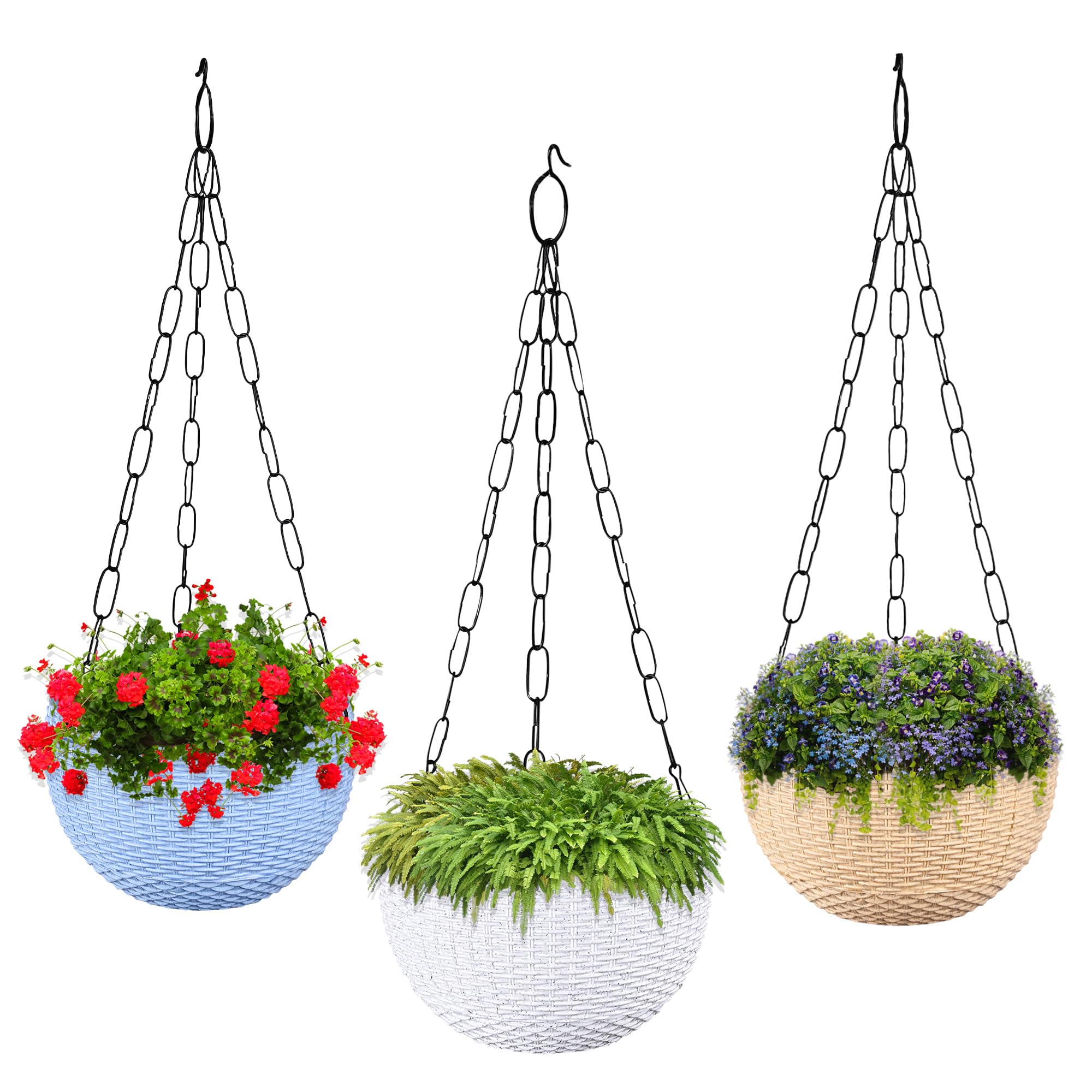 Heart Home Pack of 3 Hanging Flower Pot | Hanging Flower Pot for Living Room | Hanging Pot for Home & Garden | Flower Planter for Balcony | Marble Euro | 7 Inch | Blue-White & Beige (B0CYPYQ8QC) Amazon Price History, Amazon Price Tracker