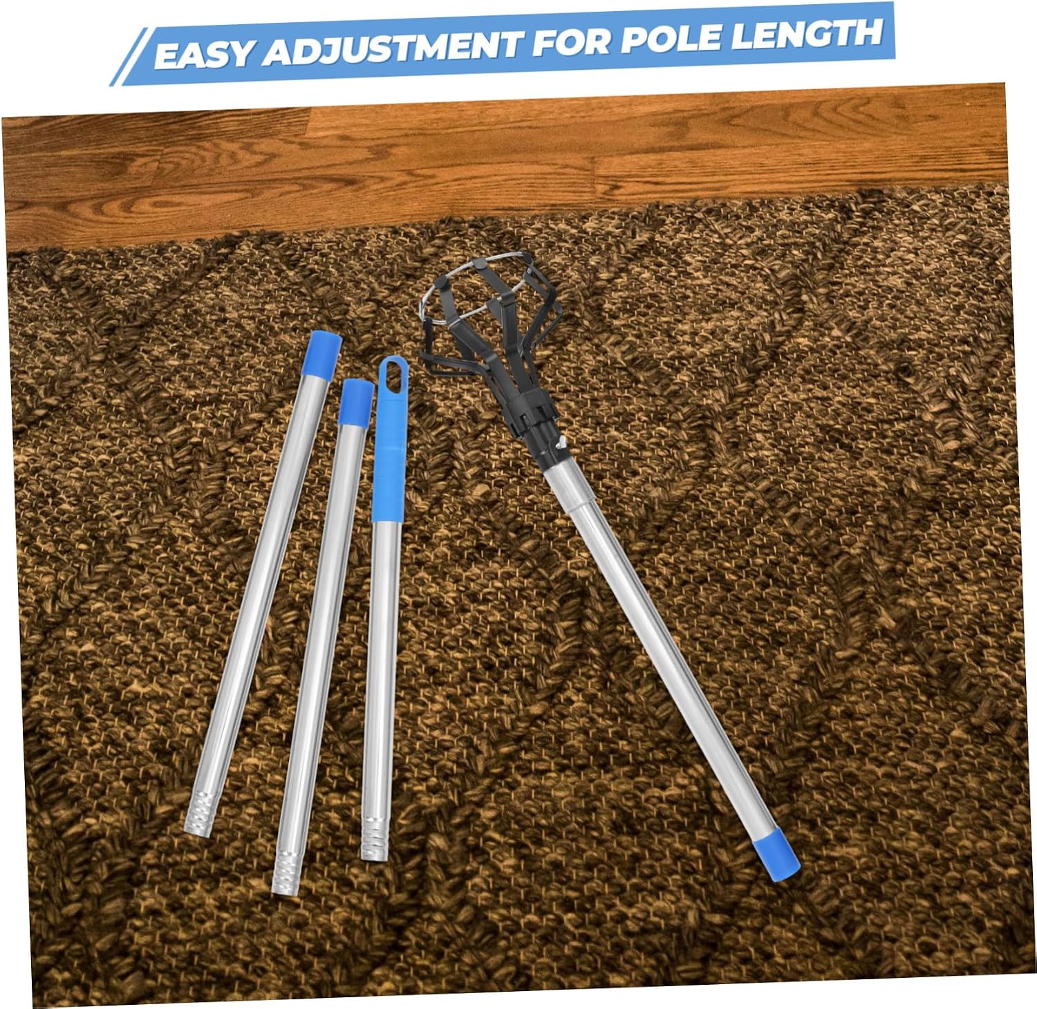 Multi-Section Mop Pole Replacement Mop Pole Ceiling Light Bulb Changer Rod Extension