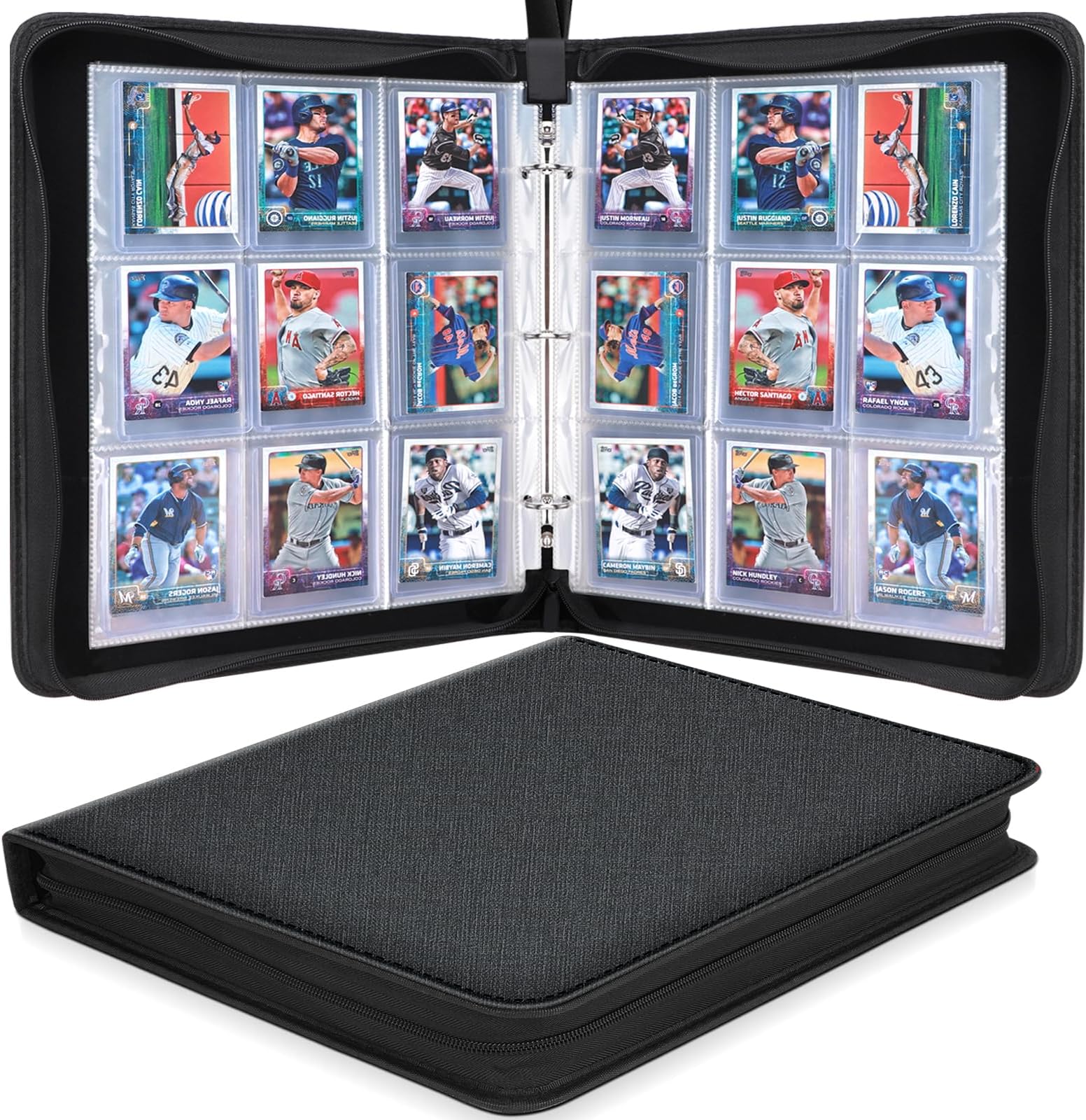 360 Pockets Toploader Binder, Holds 3”x4” Toploaders Top Loader Card Storage Case, Top loader Binders with Double-Sided Pockets for Cards in Toploaders