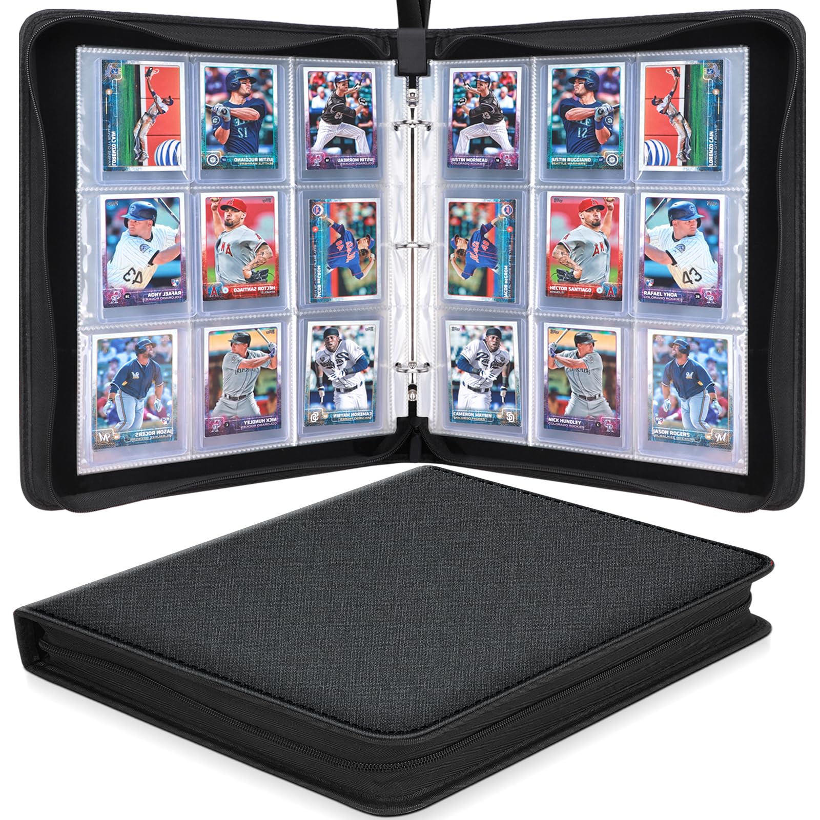 360 Pockets Toploader Binder, Holds 3”x4” Toploaders Top Loader Card Storage Case, Top loader Binders with Double-Sided Pockets for Cards in Toploaders