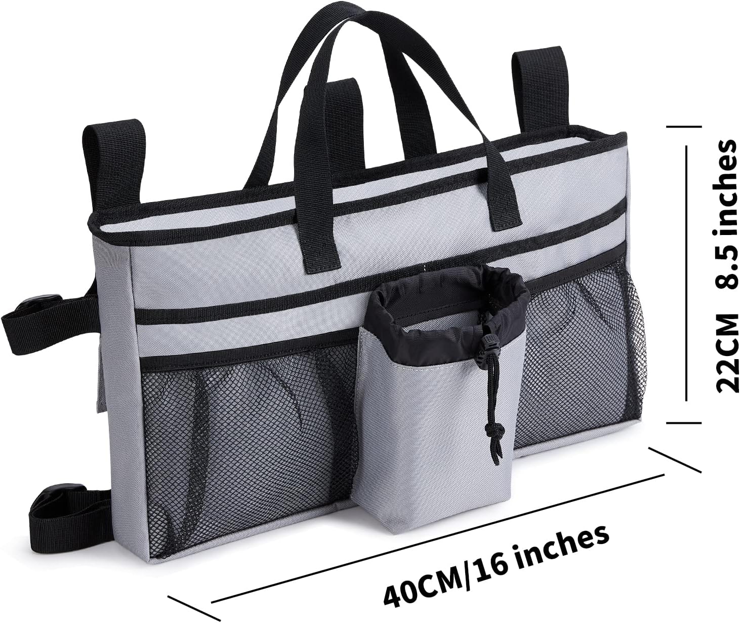 Walker Baskets for Folding Walker with Cup Holder Walker Storage Bag Hand Free Walker Organizer for Rollator, Wheelchair, Folding Walkers(Gray) : Health & Household