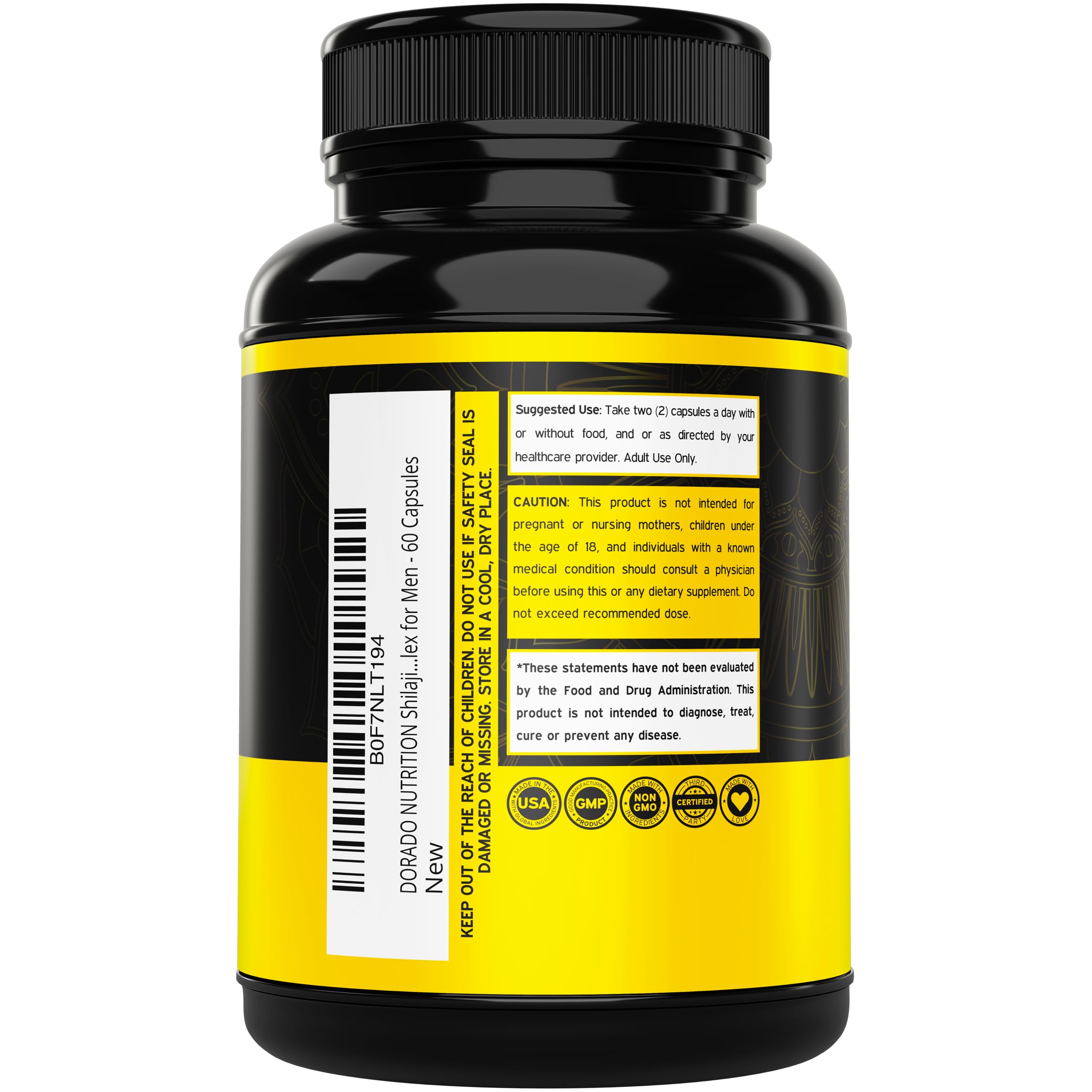 Shilajit Supplement For Men & Women with Sea Moss, Ashwagandha, Tongkat Ali, Boron, Zinc, PQQ, Black Pepper, Magnesium - Fulvic Acid - Third Party Tested, Vegan, Non-GMO - USA Made (60 Capsules) — Amazon image 3