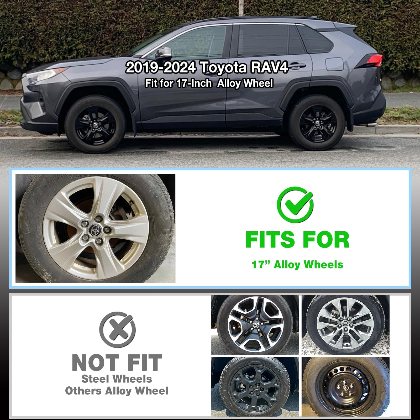 Amazon | TULALUX ホイールスキン 2019-2024 トヨタ RAV4/RAV4