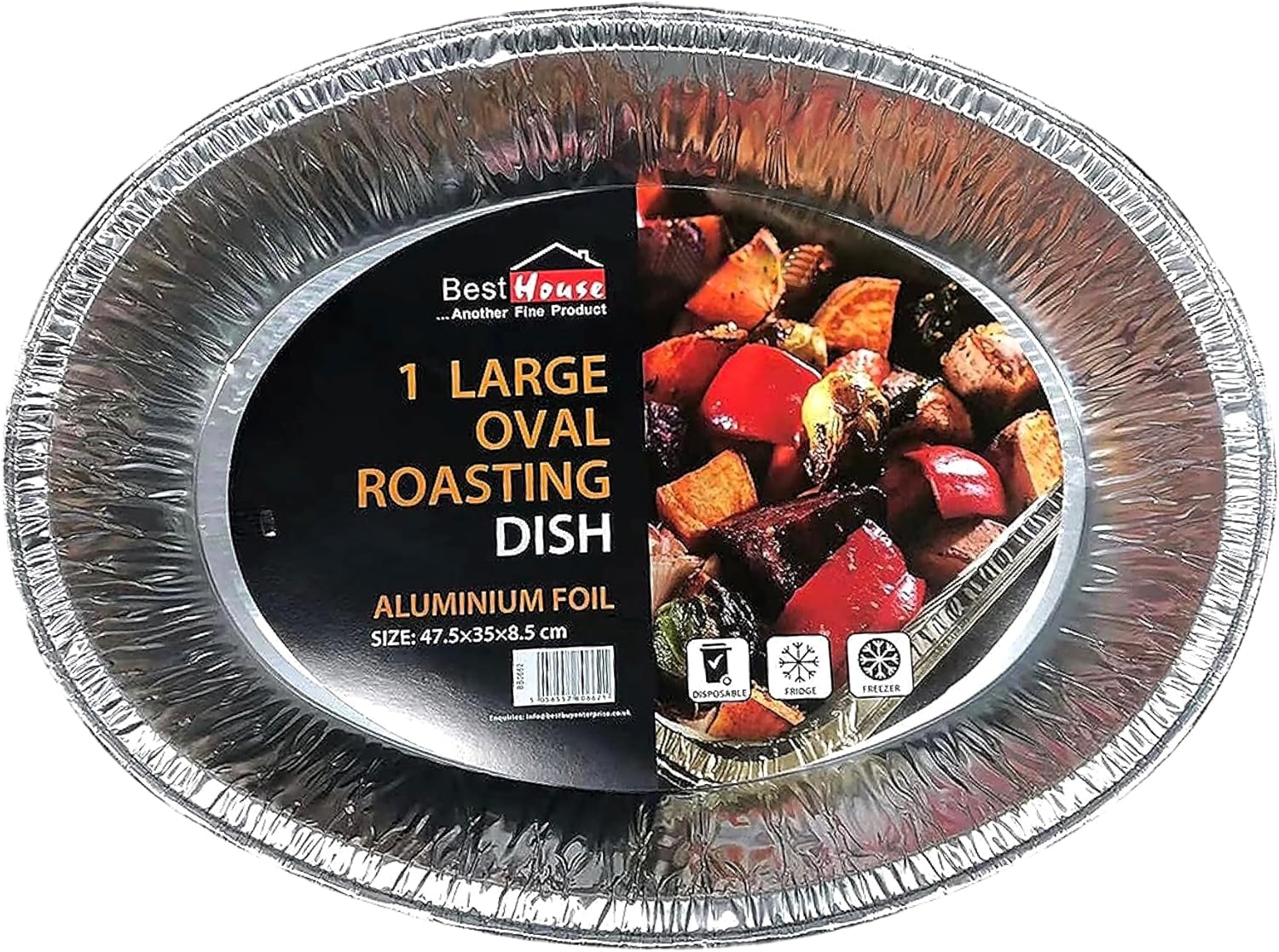 Best House Large Oval Aluminium foil Roasting Dish Trays & Serving