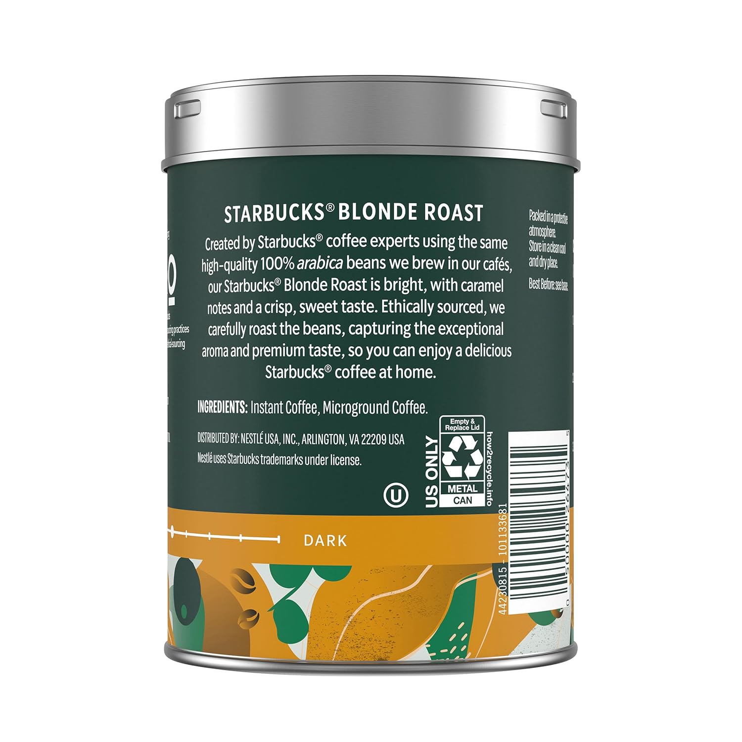 Starbucks Premium Instant Coffee, Starbucks Blonde Roast Coffee, Arabica Beans, Three 3.17 oz Tins