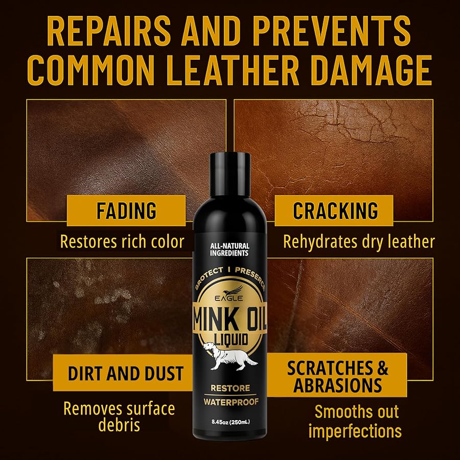 Caffrey Minklux Premium Mink Oil For Leather - Boot Conditioner & Protector For Bags, Shoes & Jackets